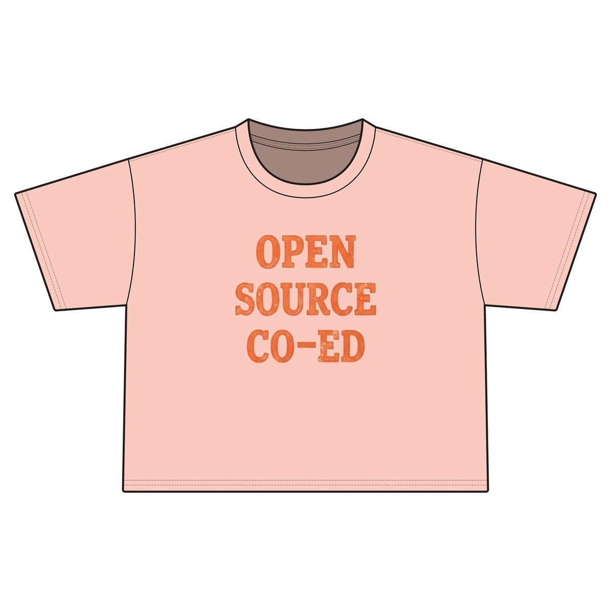 Open Source Co-Ed Cropped T-Shirt | Tech Graphic Tee