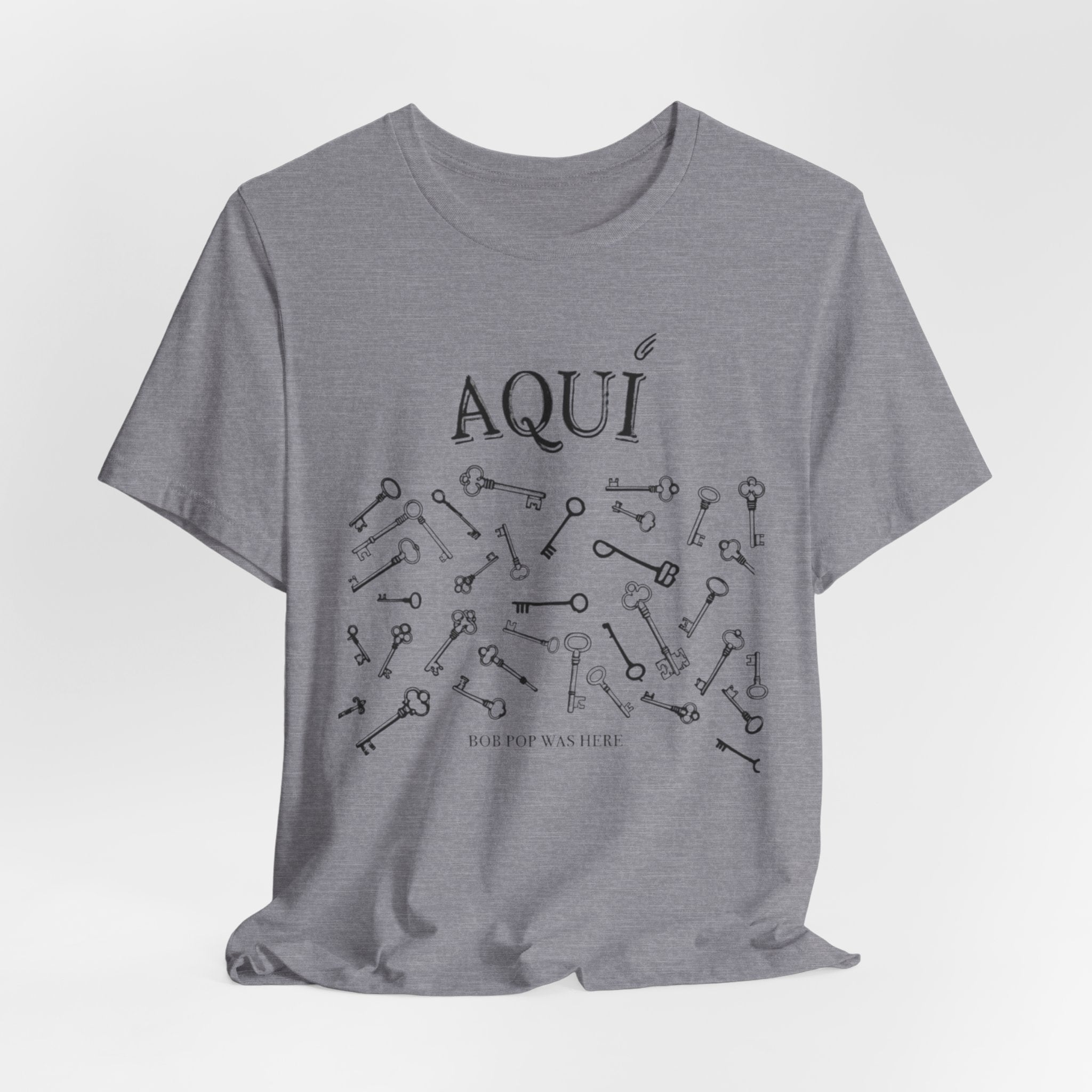 Aqui keys graphic Tee | Aquí scattered vintage key illustration