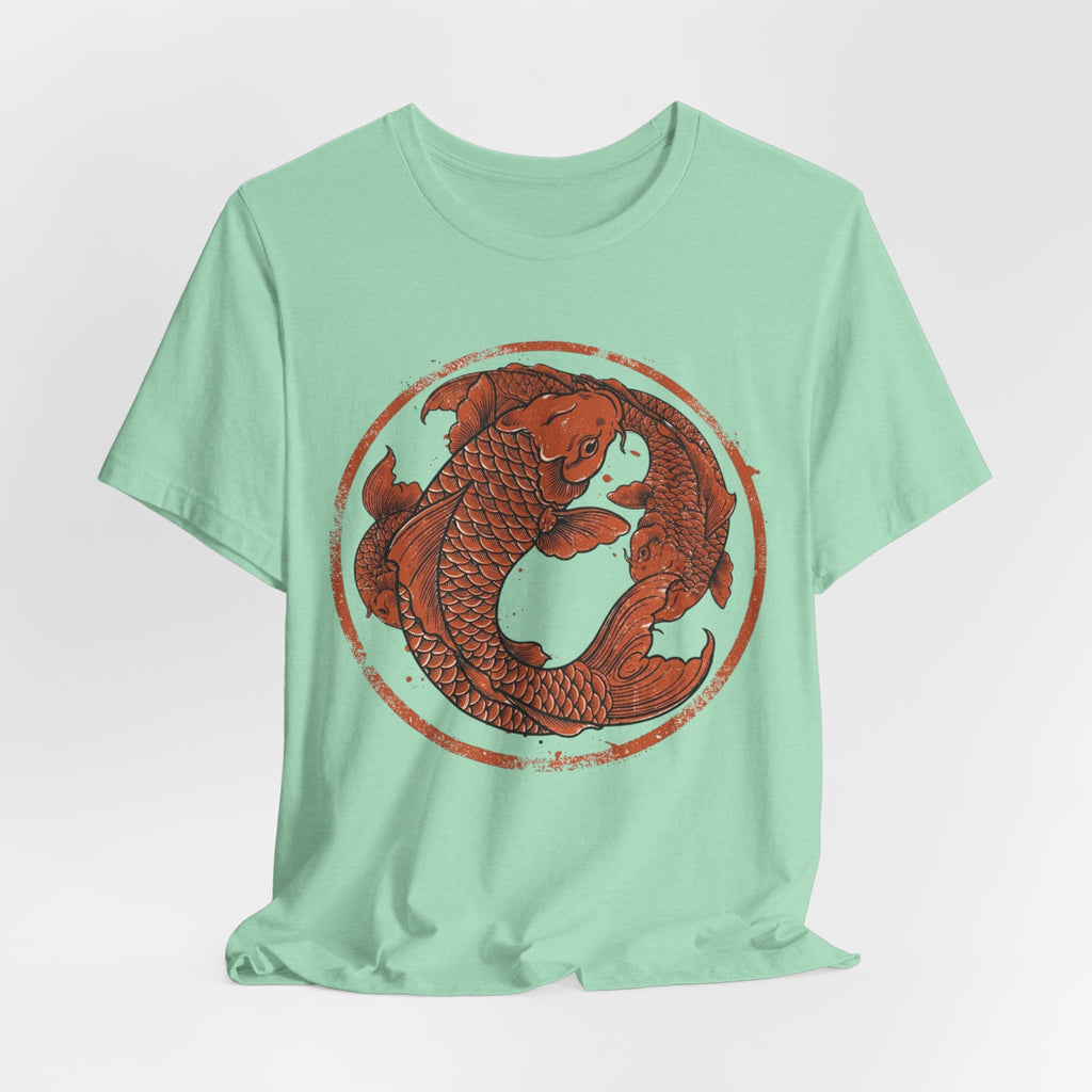 Koi Fish Circle illustration Tee | Asian carp yin yang shirt