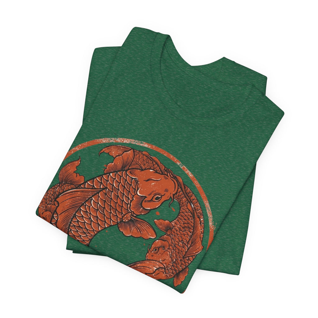 Koi Fish Circle illustration Tee | Asian carp yin yang shirt
