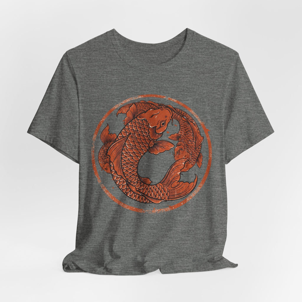 Koi Fish Circle illustration Tee | Asian carp yin yang shirt
