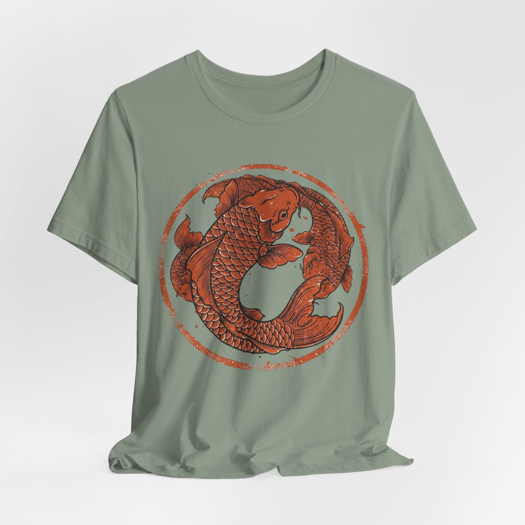 Koi Fish Circle illustration Tee | Asian carp yin yang shirt