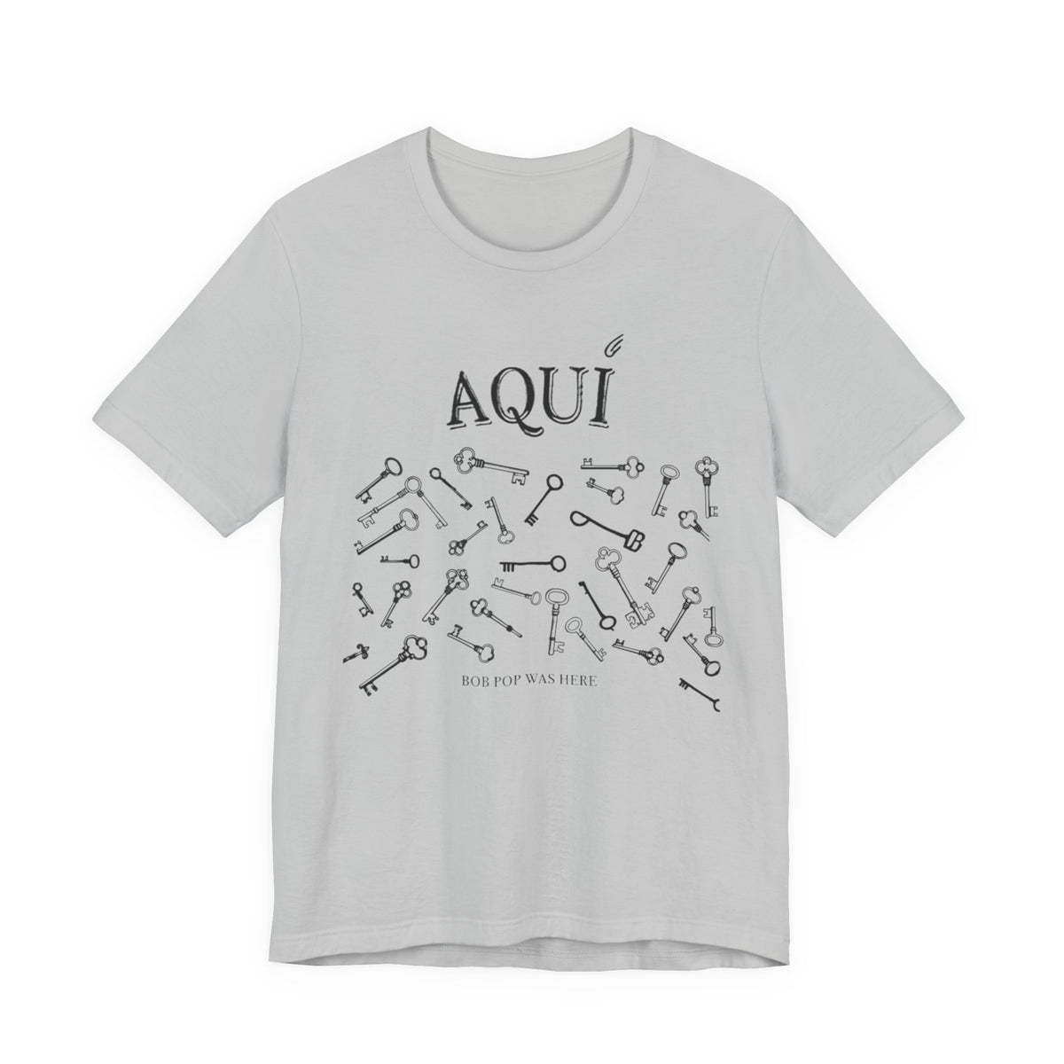 Aqui keys graphic Tee | Aquí scattered vintage key illustration
