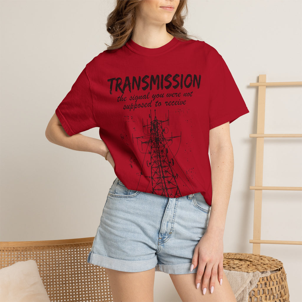 Transmission radio tower tee | Signal sketch graphic T-Shirt