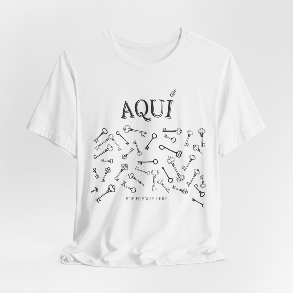 Aqui keys graphic Tee | Aquí scattered vintage key illustration