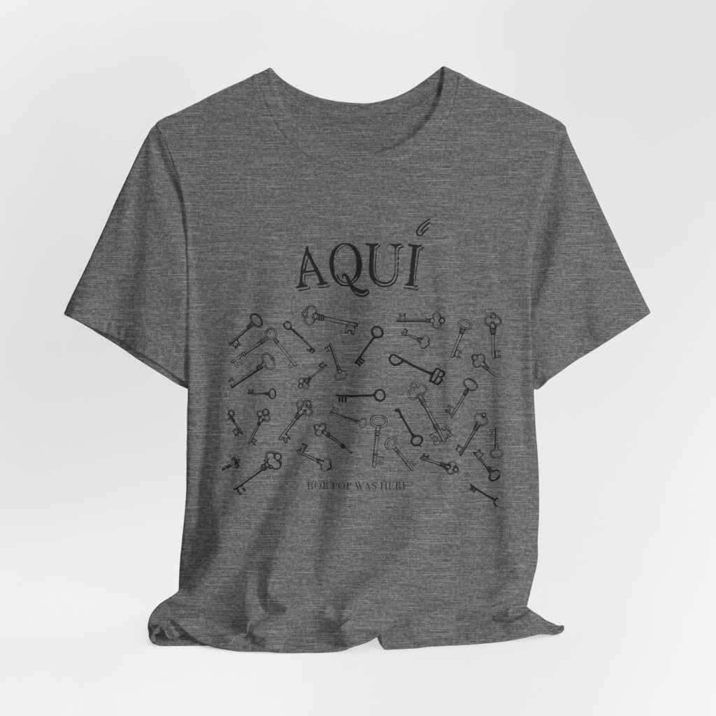 Aqui keys graphic Tee | Aquí scattered vintage key illustration