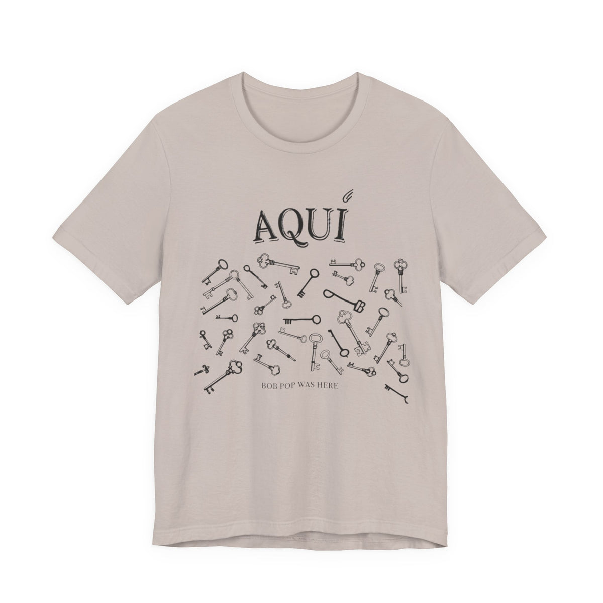 Aqui keys graphic Tee | Aquí scattered vintage key illustration