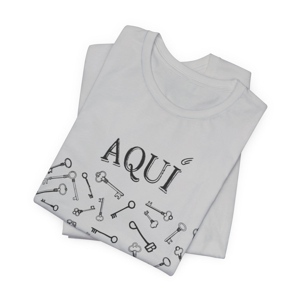 Aqui keys graphic Tee | Aquí scattered vintage key illustration