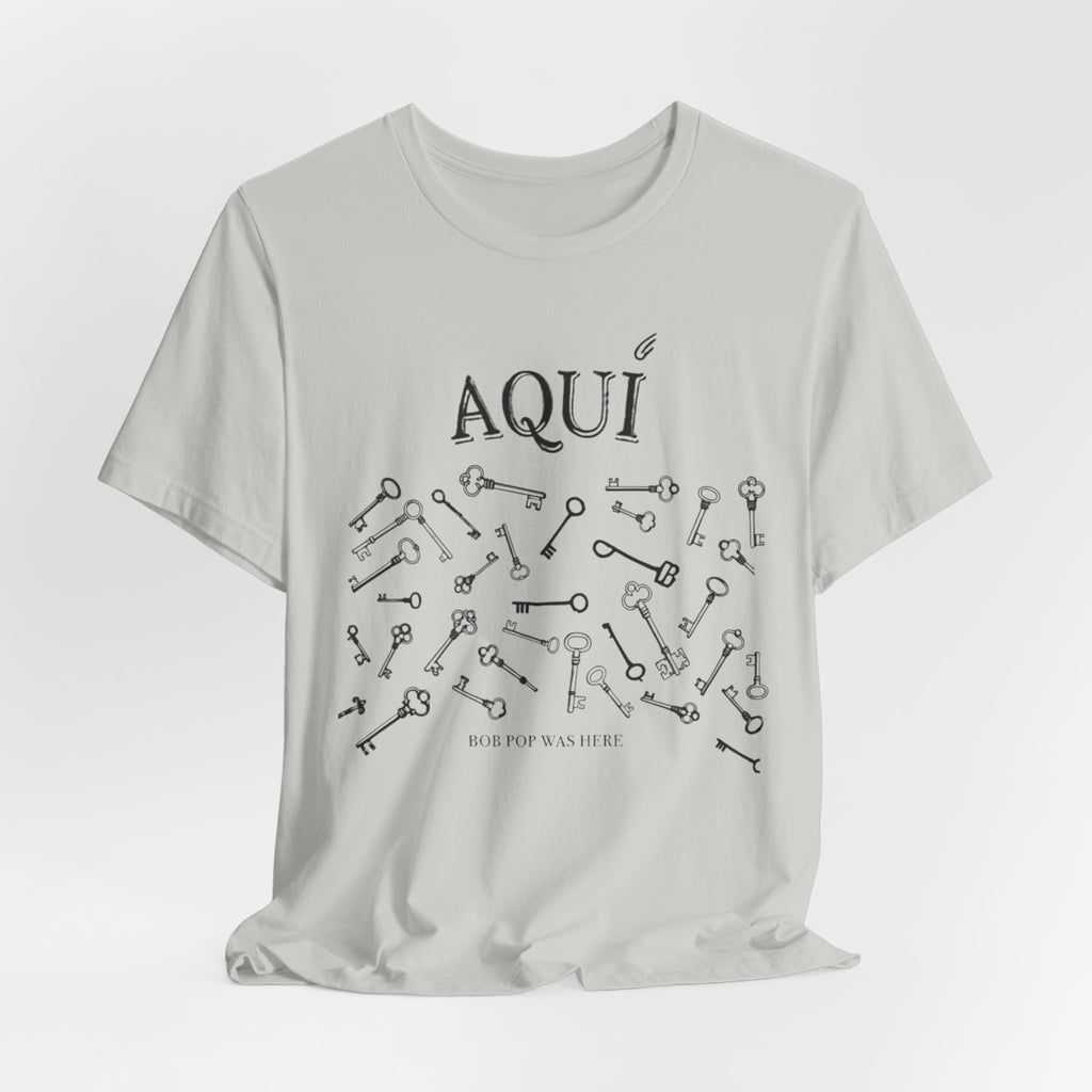 Aqui keys graphic Tee | Aquí scattered vintage key illustration