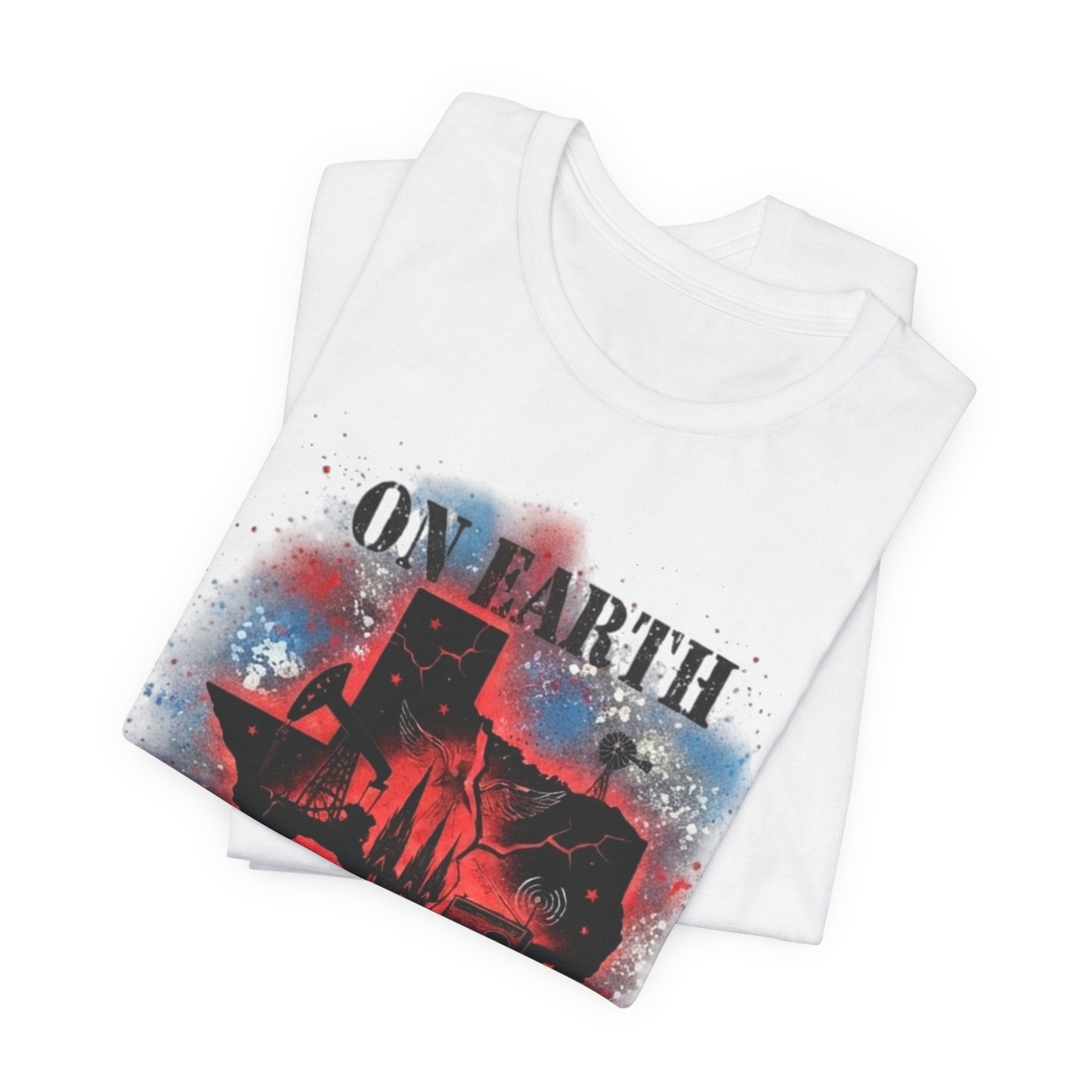 On Earth As It Is In Texas tee | Texas silhouette, skyline, watercolor earth