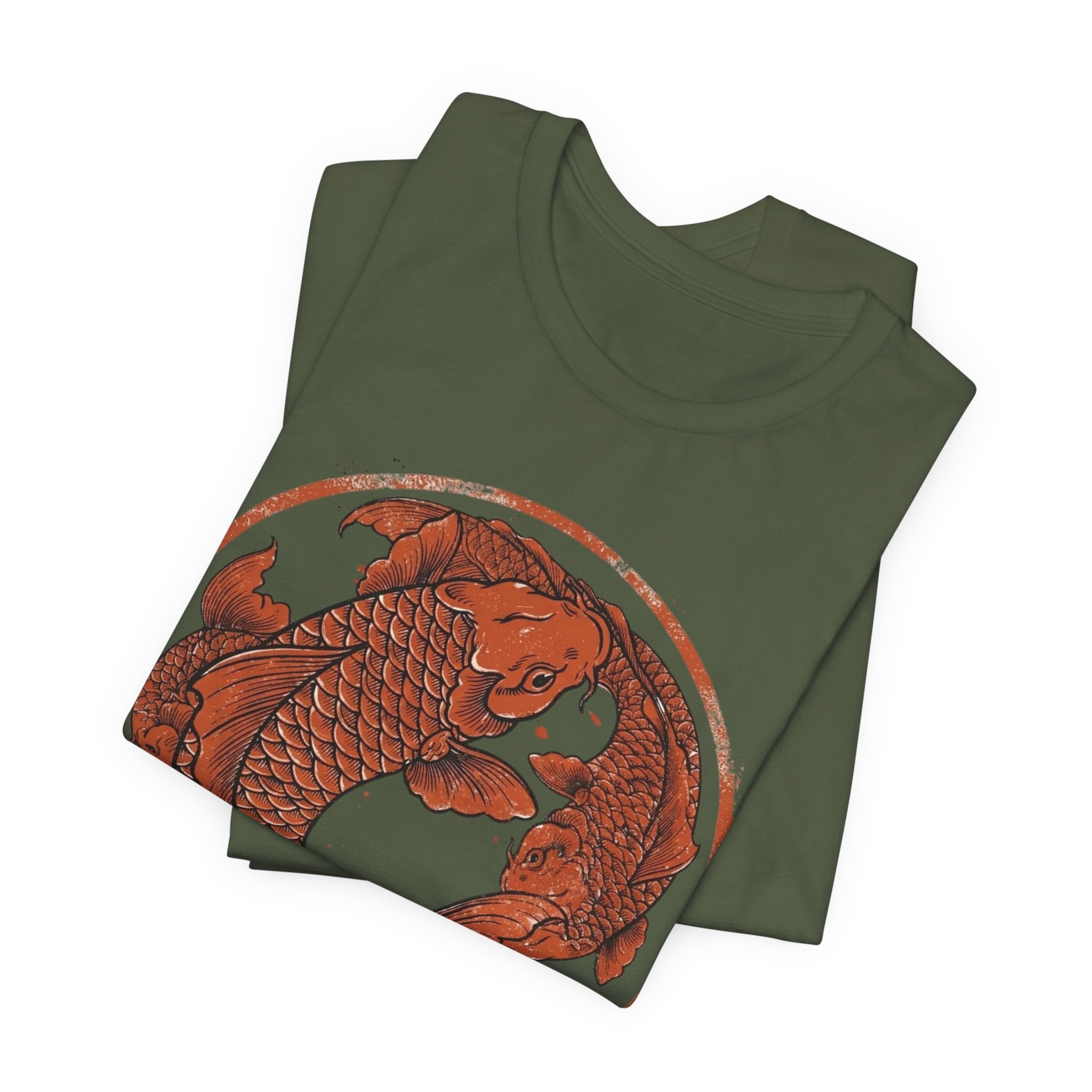 Koi Fish Circle illustration Tee | Asian carp yin yang shirt