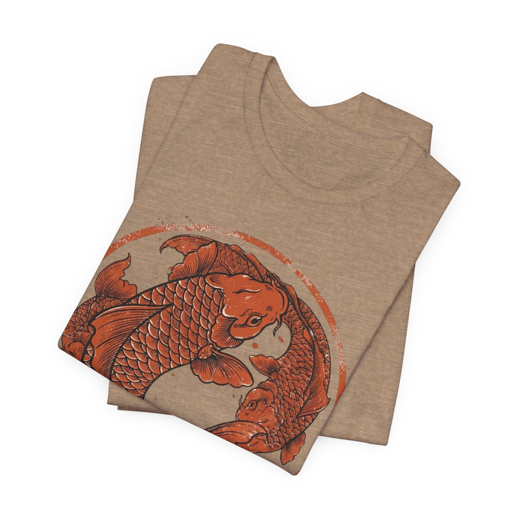 Koi Fish Circle illustration Tee | Asian carp yin yang shirt