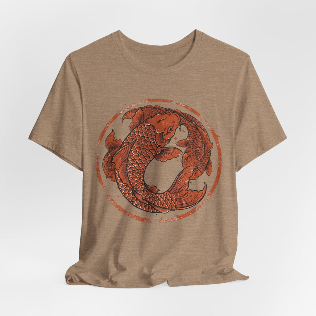Koi Fish Circle illustration Tee | Asian carp yin yang shirt