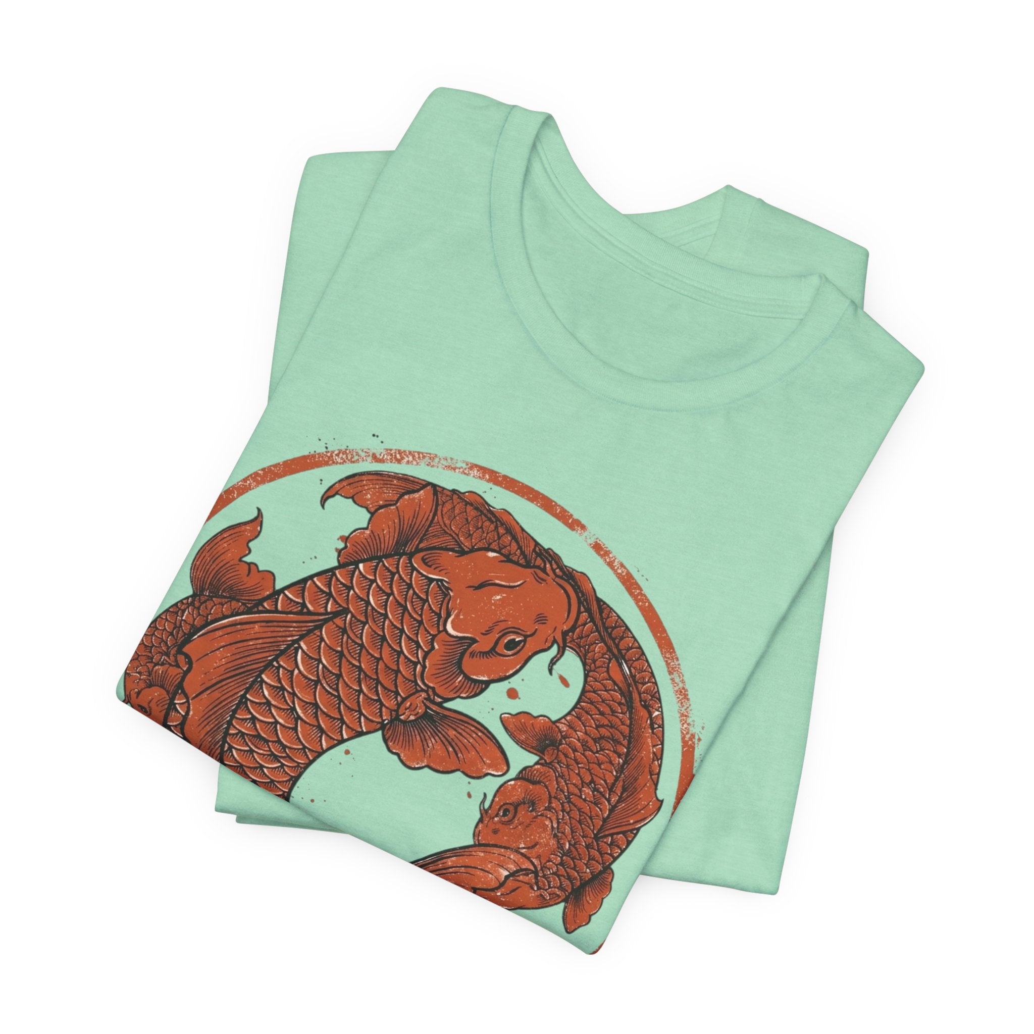 Koi Fish Circle illustration Tee | Asian carp yin yang shirt