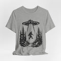 Sasquatch Abduction T-Shirt | UFO Bigfoot Forest Bigfoot Alien Beam