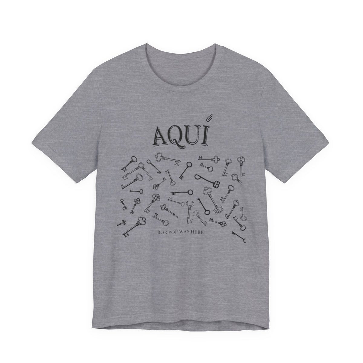 Aqui keys graphic Tee | Aquí scattered vintage key illustration