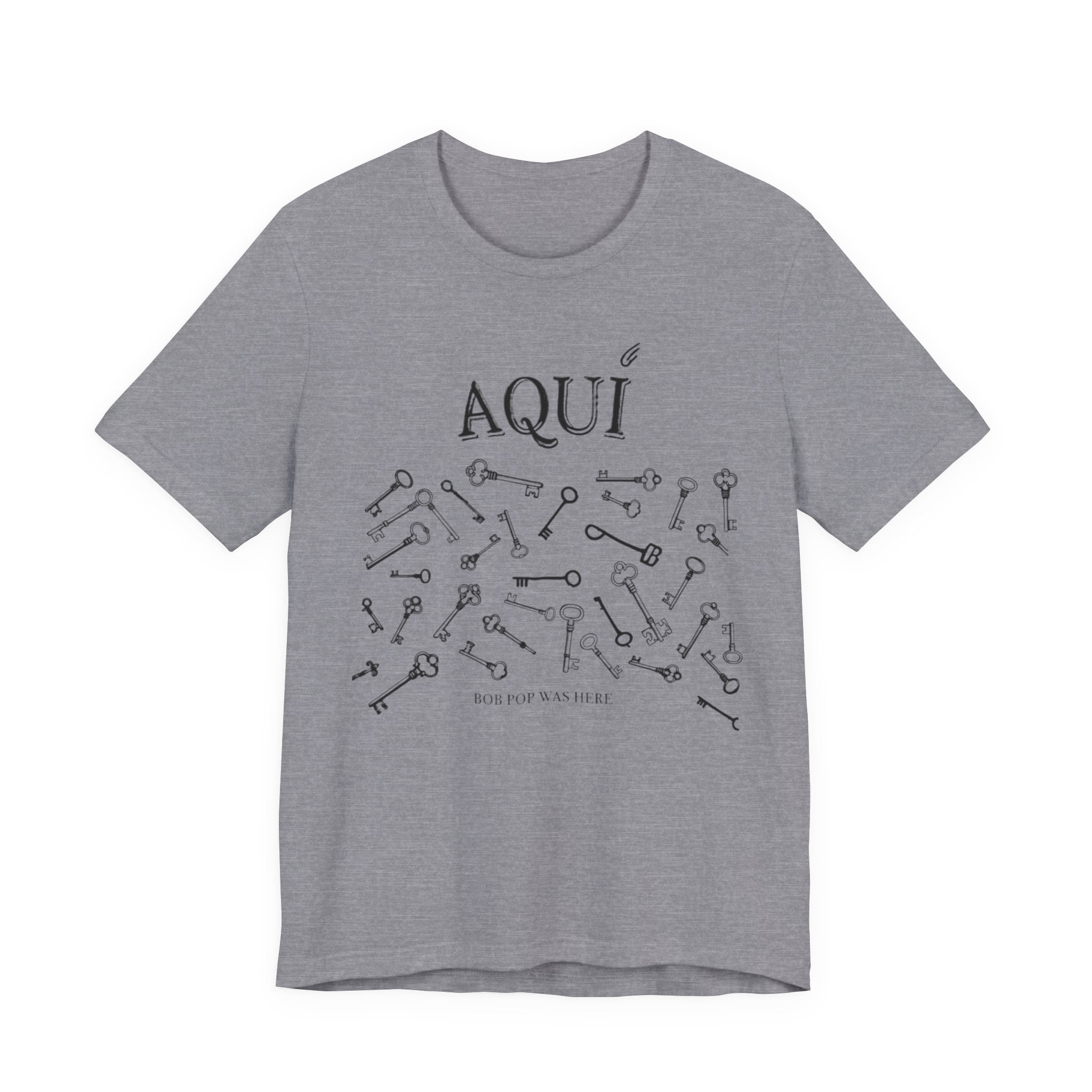 Aqui keys graphic Tee | Aquí scattered vintage key illustration