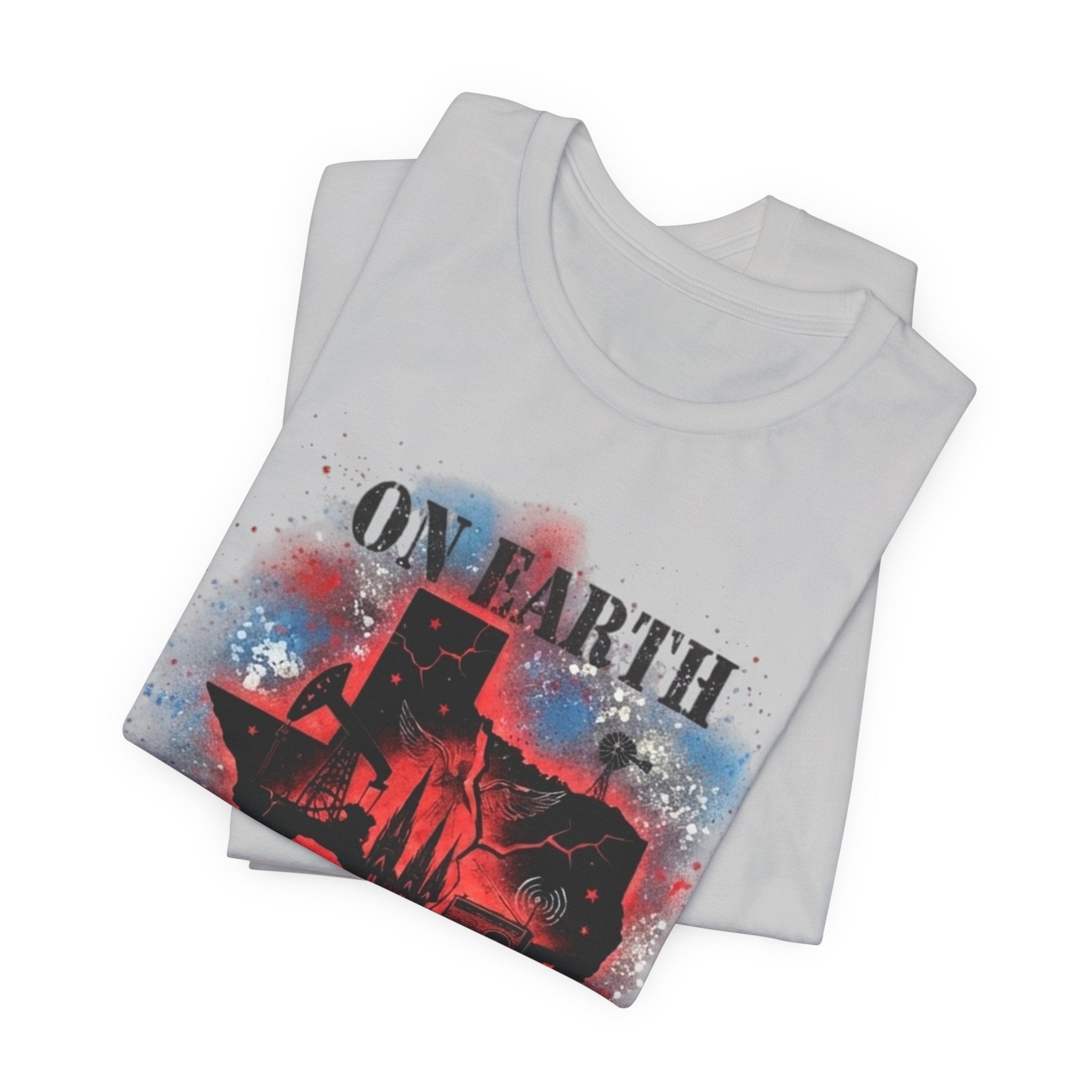 On Earth As It Is In Texas tee | Texas silhouette, skyline, watercolor earth