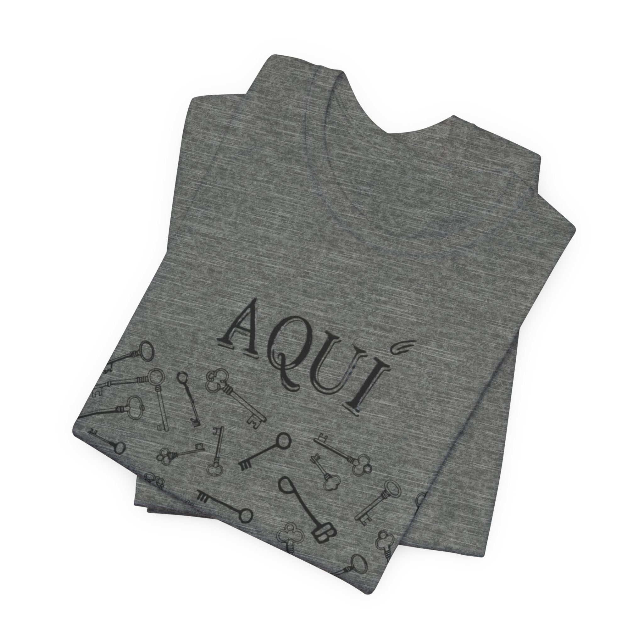 Aqui keys graphic Tee | Aquí scattered vintage key illustration