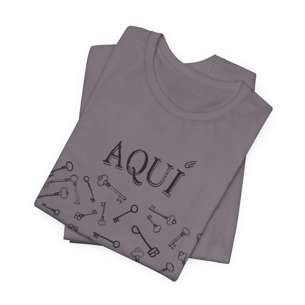 Aqui keys graphic Tee | Aquí scattered vintage key illustration
