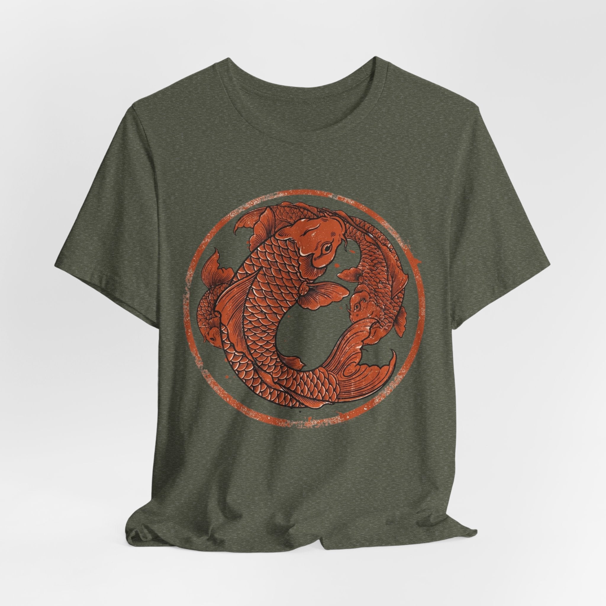 Koi Fish Circle illustration Tee | Asian carp yin yang shirt