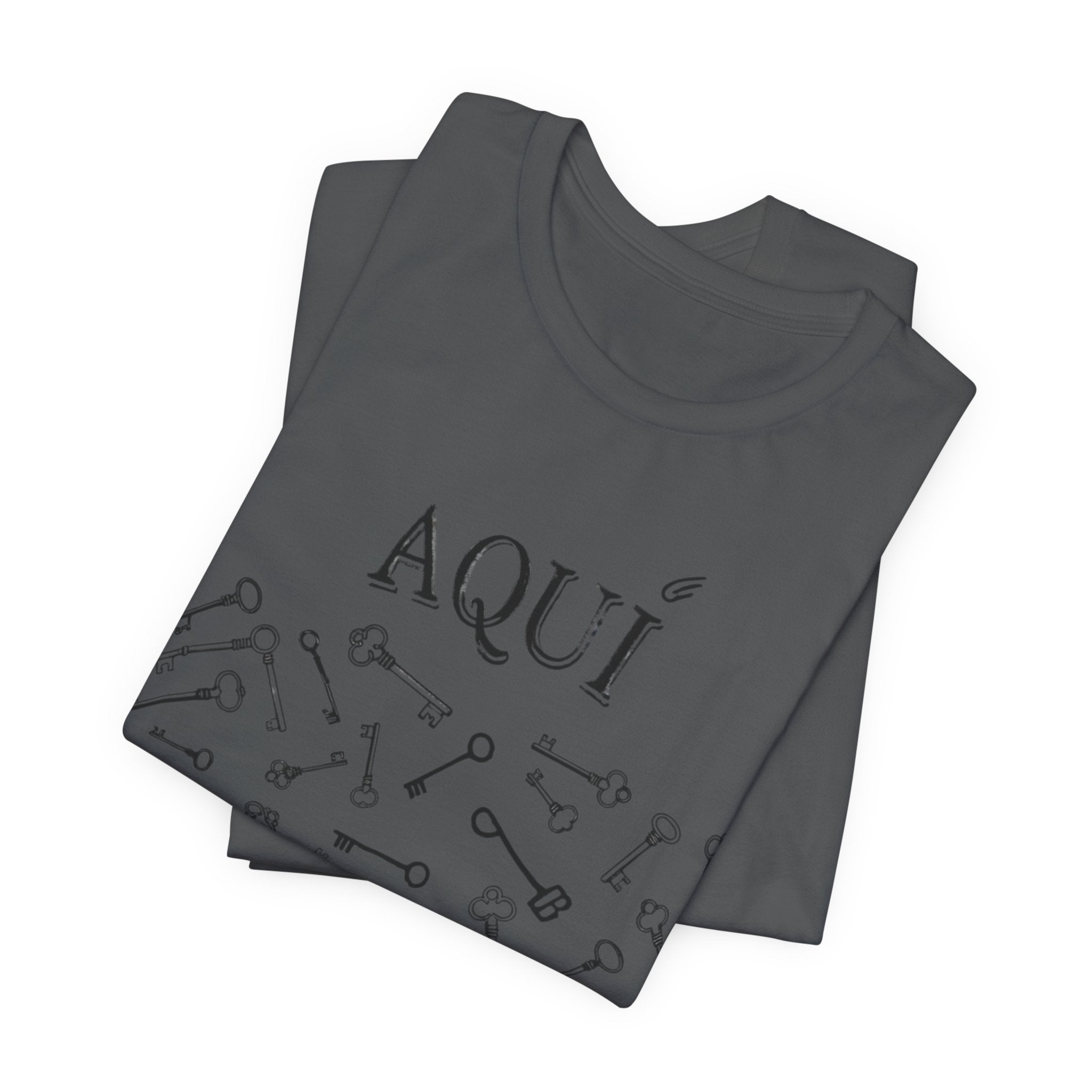 Aqui keys graphic Tee | Aquí scattered vintage key illustration