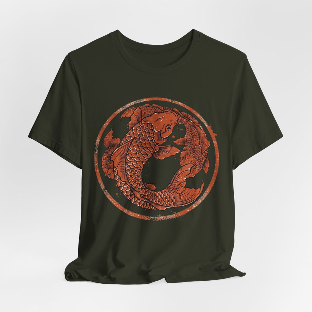 Koi Fish Circle illustration Tee | Asian carp yin yang shirt