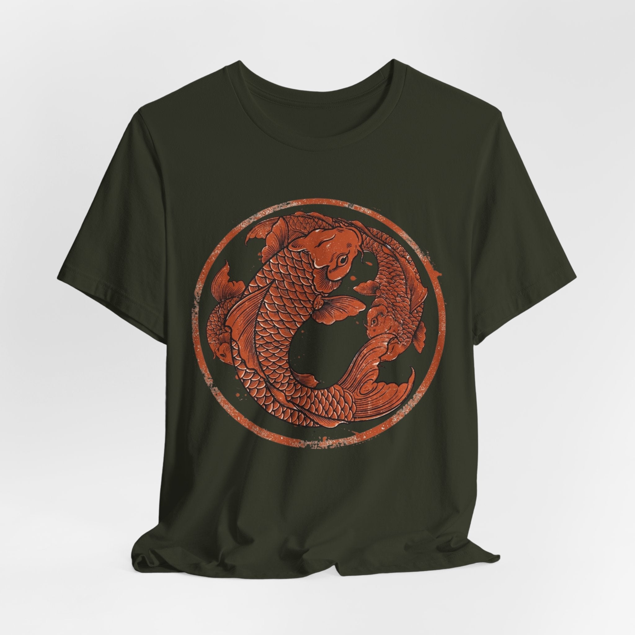 Koi Fish Circle illustration Tee | Asian carp yin yang shirt