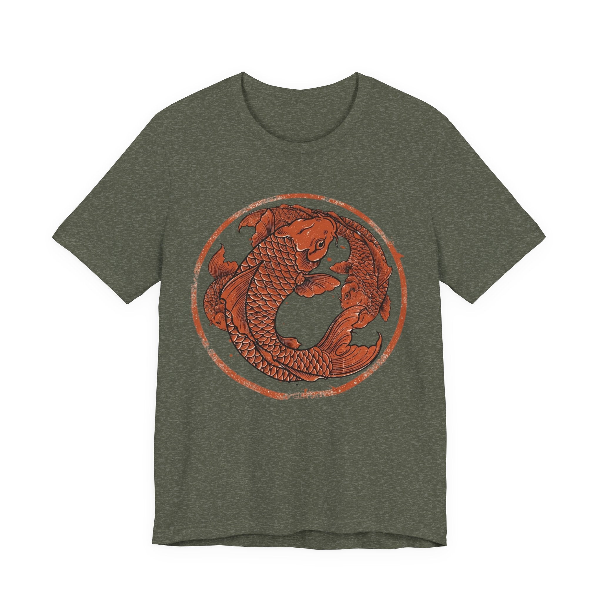 Koi Fish Circle illustration Tee | Asian carp yin yang shirt