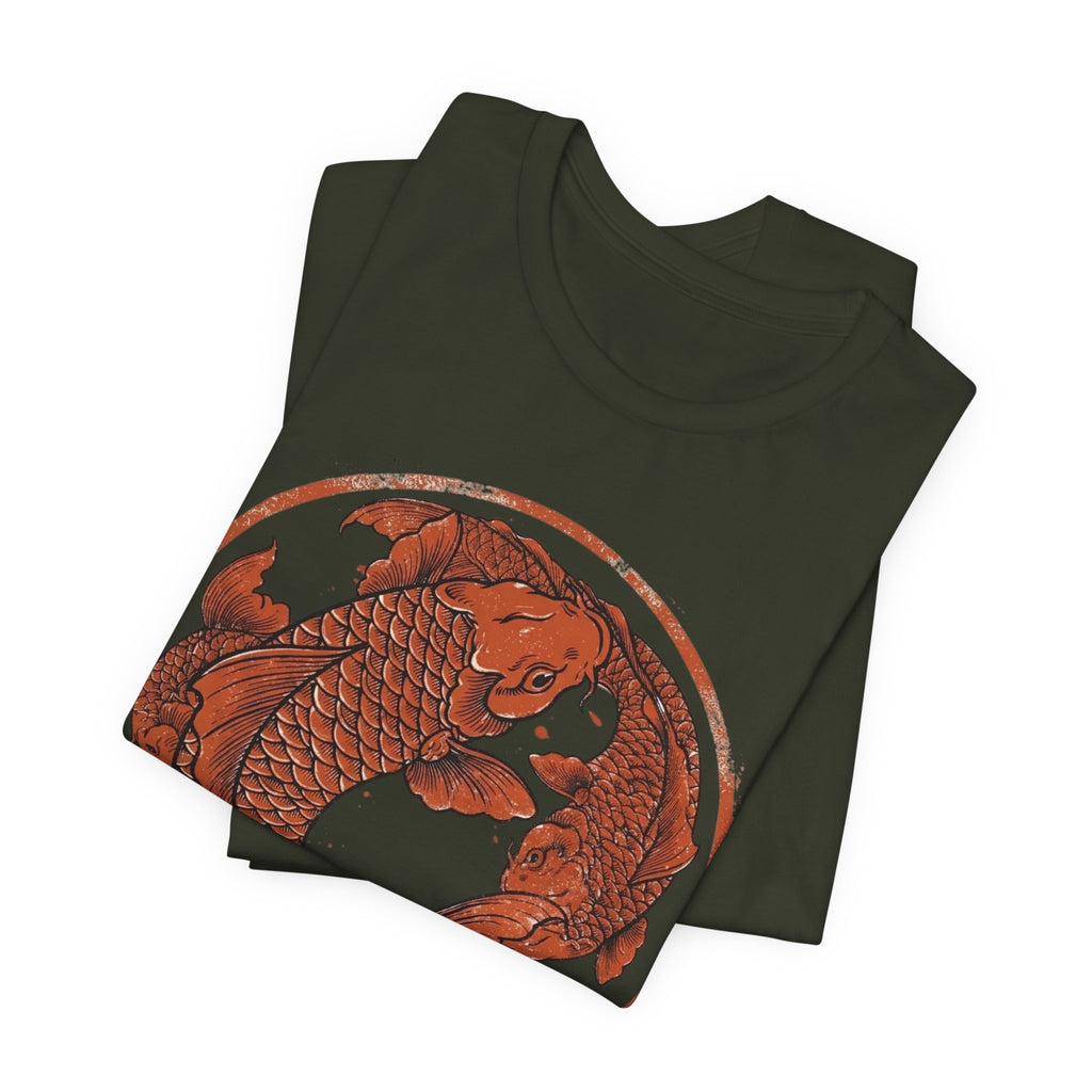 Koi Fish Circle illustration Tee | Asian carp yin yang shirt