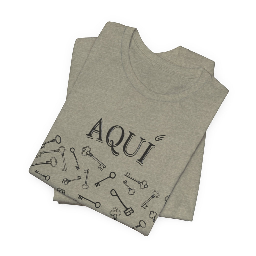 Aqui keys graphic Tee | Aquí scattered vintage key illustration