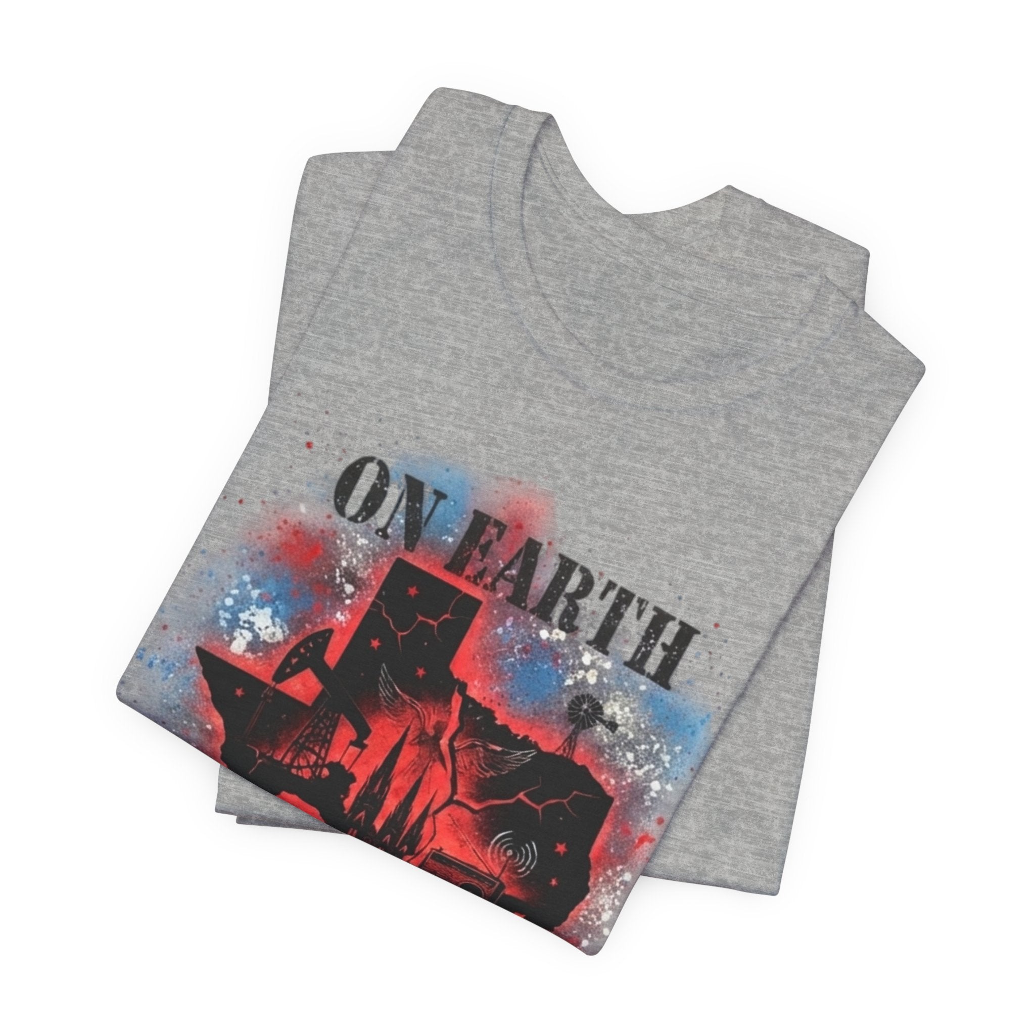 On Earth As It Is In Texas tee | Texas silhouette, skyline, watercolor earth