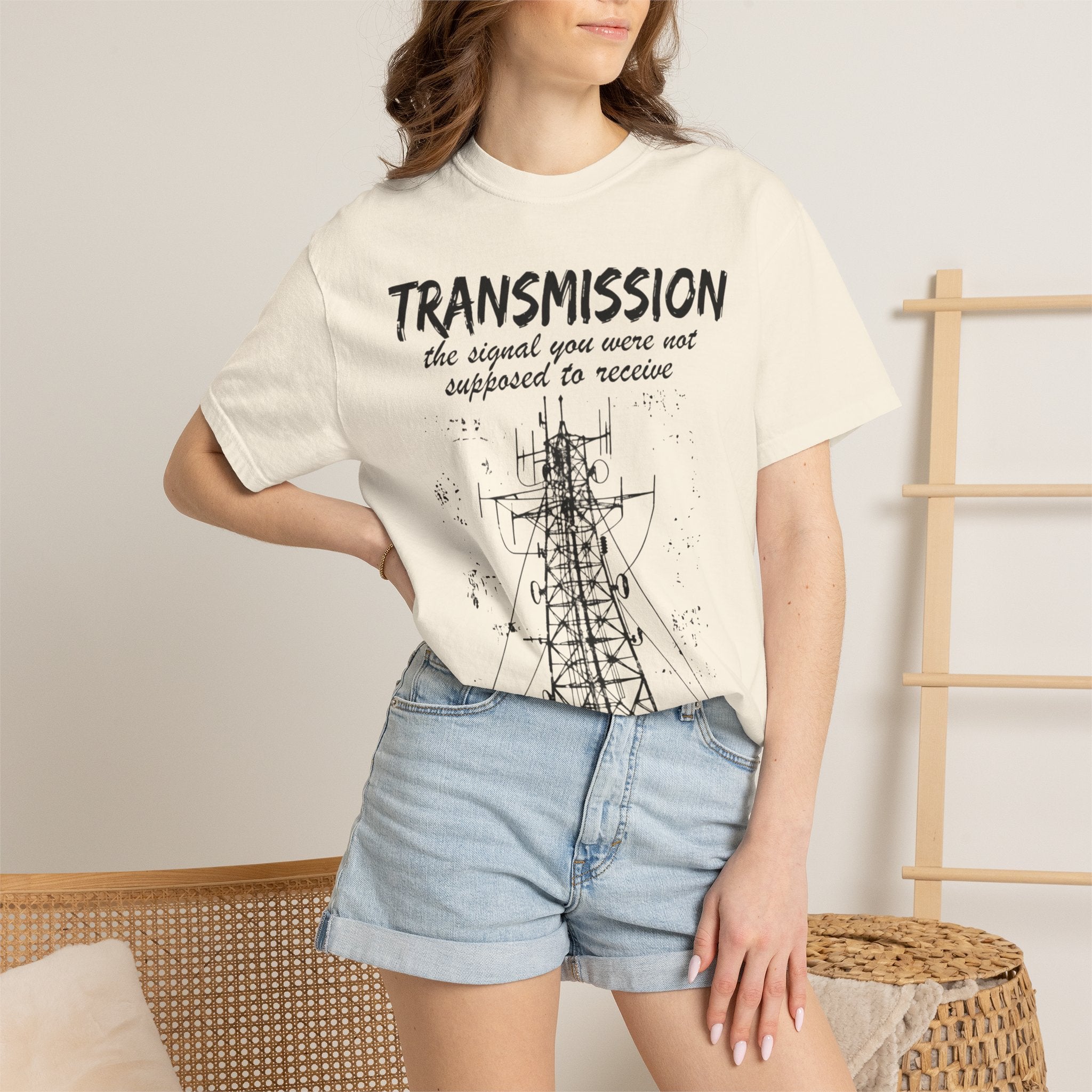 Transmission radio tower tee | Signal sketch graphic T-Shirt