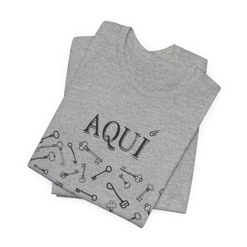 Aqui keys graphic Tee | Aquí scattered vintage key illustration