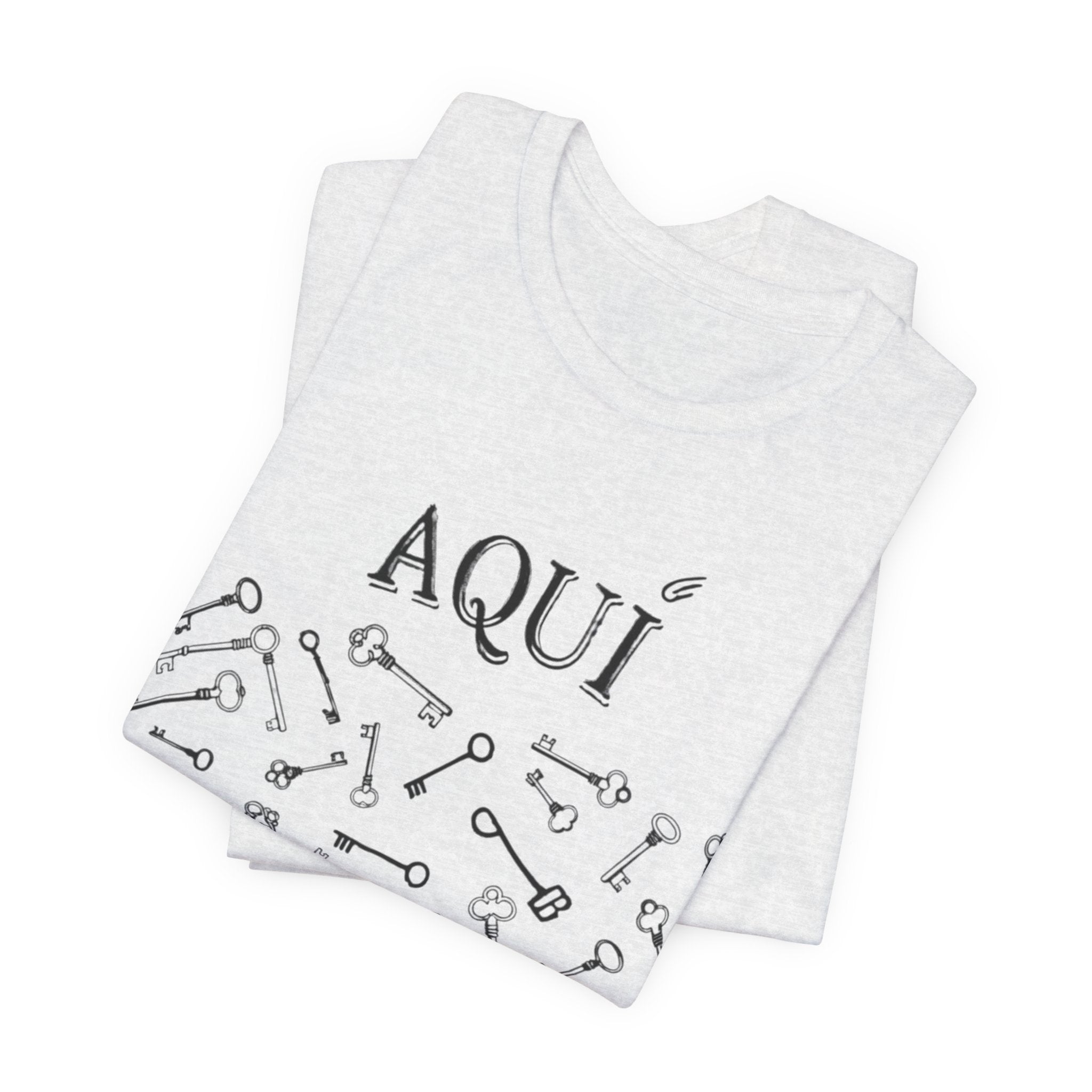 Aqui keys graphic Tee | Aquí scattered vintage key illustration