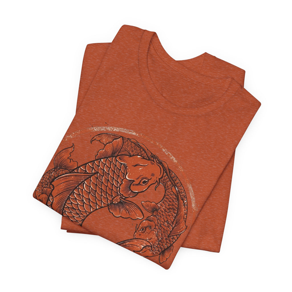 Koi Fish Circle illustration Tee | Asian carp yin yang shirt