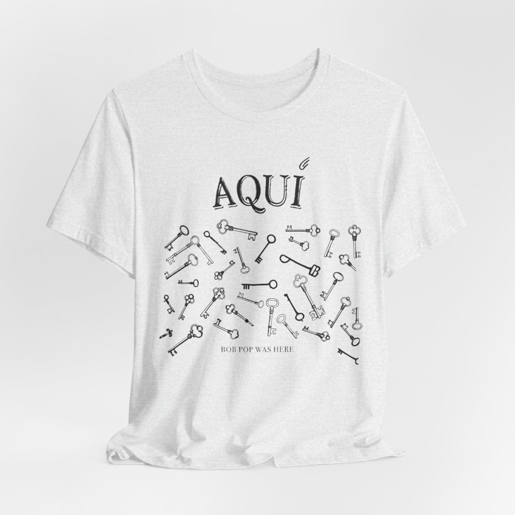 Aqui keys graphic Tee | Aquí scattered vintage key illustration