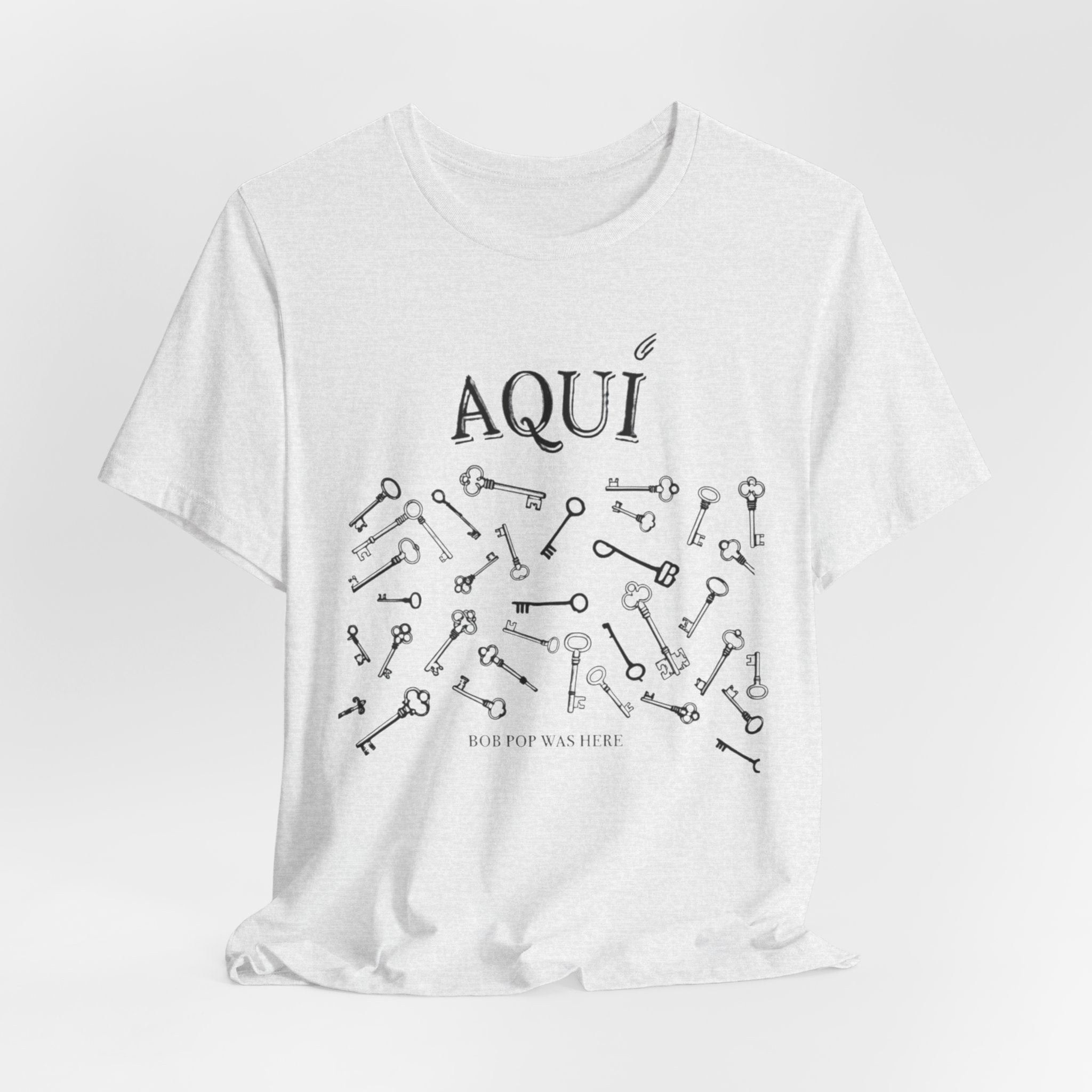 Aqui keys graphic Tee | Aquí scattered vintage key illustration