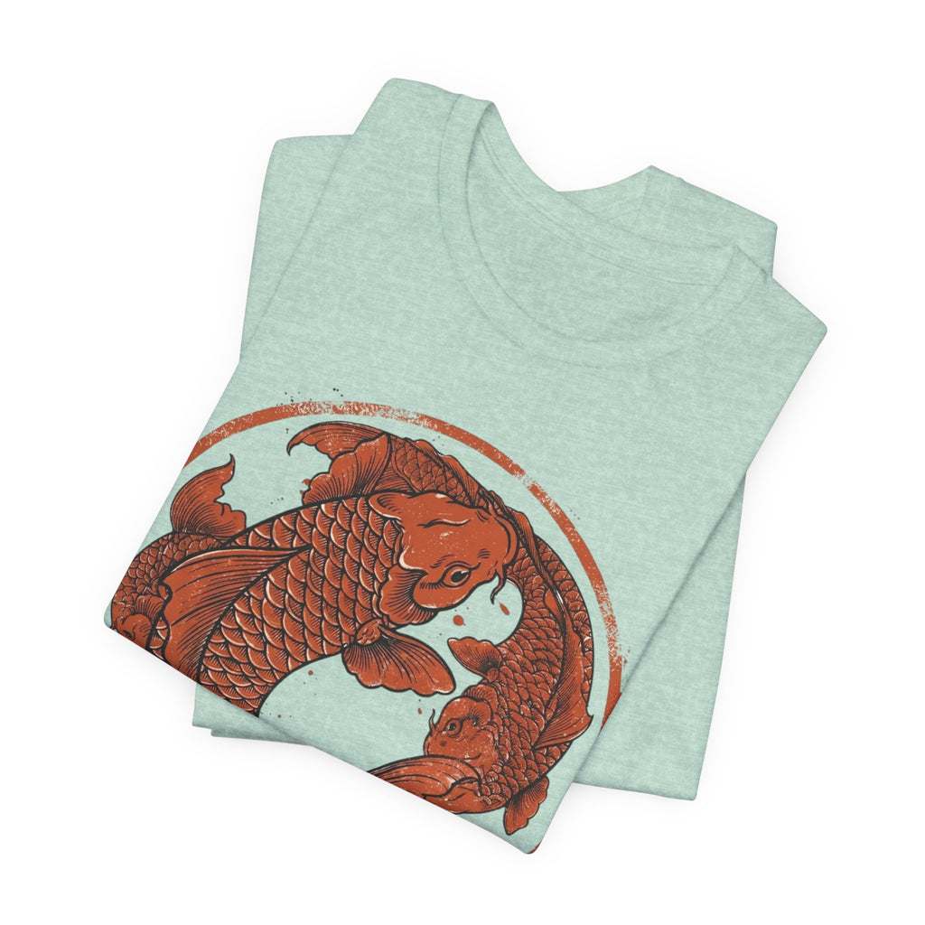 Koi Fish Circle illustration Tee | Asian carp yin yang shirt